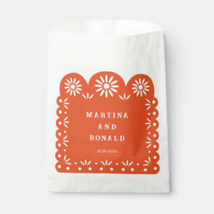 ORANGE MEXICAN PAPEL PICADO FAVOUR BAGS