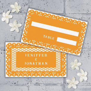 ORANGE MEXICAN PAPEL PICADO place card