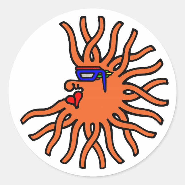 Orange Migrozalt Classic Round Sticker (Front)