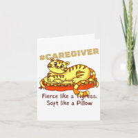 Orange Mini Tigress on Pillow Cartoon Caregiver