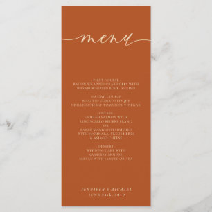 Orange Minimal Clean Simple Modern Party Dinner Menu