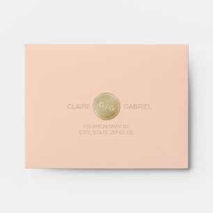 Orange minimalist modern wedding RSVP Envelope