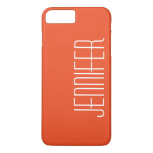 Orange Minimalist Personalised Jumbo Name Simple Case-Mate iPhone Case