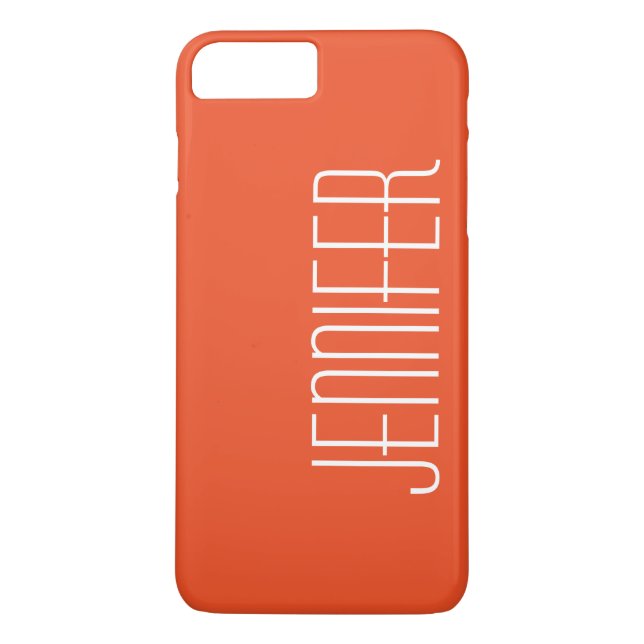 Orange Minimalist Personalised Jumbo Name Simple Case-Mate iPhone Case (Back)