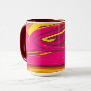 Orange Mist and Maroon Swirl Mug