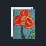 Orange Mixed Media Flower Postcard<br><div class="desc">A mixed media collage made and photographed by Angelandspot in the year 2026 with a flower on a blue background</div>