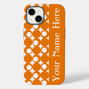 Orange Mod Ball Design with name Case-Mate iPhone 14 Case