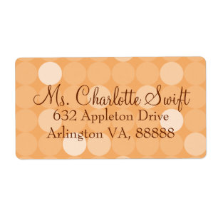 Orange Mod Polka Dot Baby Shower Return Address