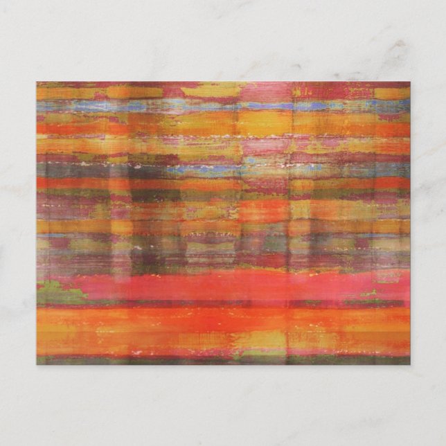 Orange Modern Abstract Art Postcard (Front)