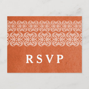 Orange Modern Bohemian RSVP Postcard