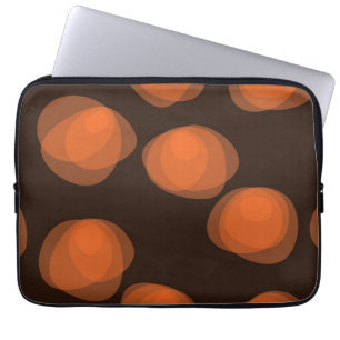 Orange, modern, cool, trendy abstract flowers laptop sleeve