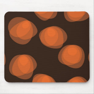 Orange, modern, cool, trendy abstract flowers mouse pad