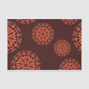 Orange, modern, decorative, geometric flowers tissue paper