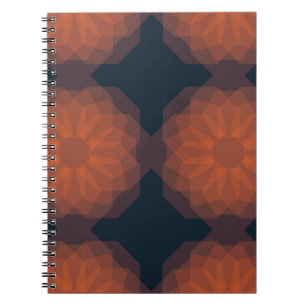 Orange, modern geometric flower abstraction notebook