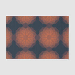 Orange, modern geometric flower abstraction tissue paper