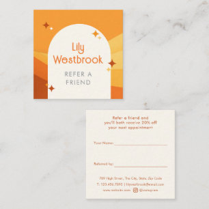 Orange Modern Groovy Retro Vintage Referral Card