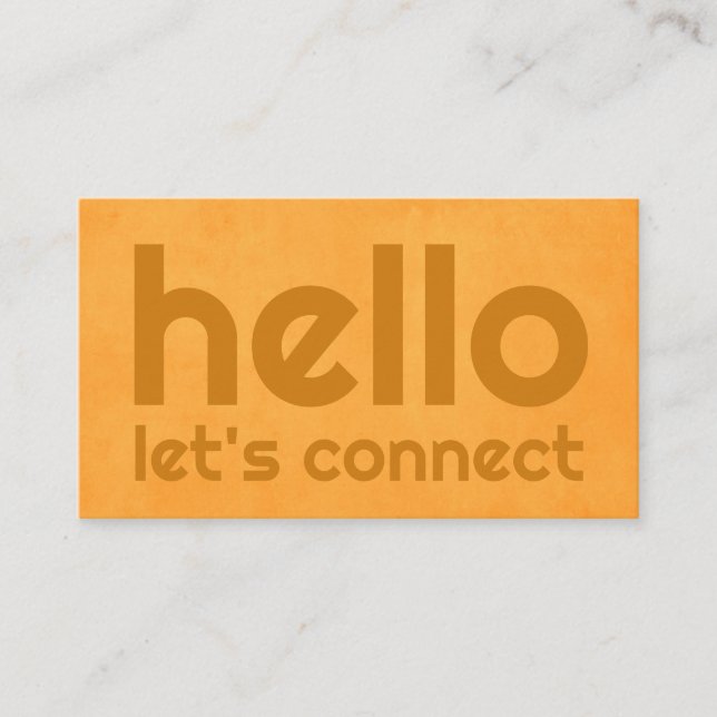Orange Modern Minimal  Business Card (Front)