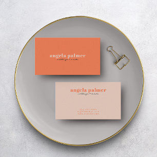 Orange  Modern Minimal Classic Typography Business Card