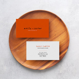 Orange   Modern Minimal Trendy Business Card
