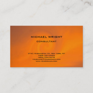 Orange Modern Plain Simple Attractive Minimalist Business Card