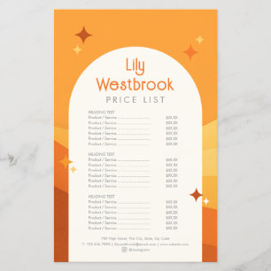 Orange Modern Retro Groovy Price List Flyer