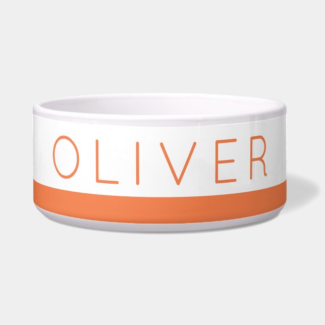 Orange Modern Stripe Pet Name Personalised (Front)