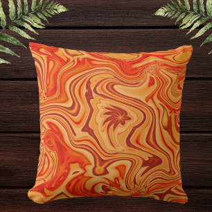 Orange Modern Unique Abstract Decorative Accent Cushion