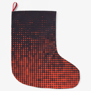 Orange, modern, urban halftone dots pattern design large christmas stocking