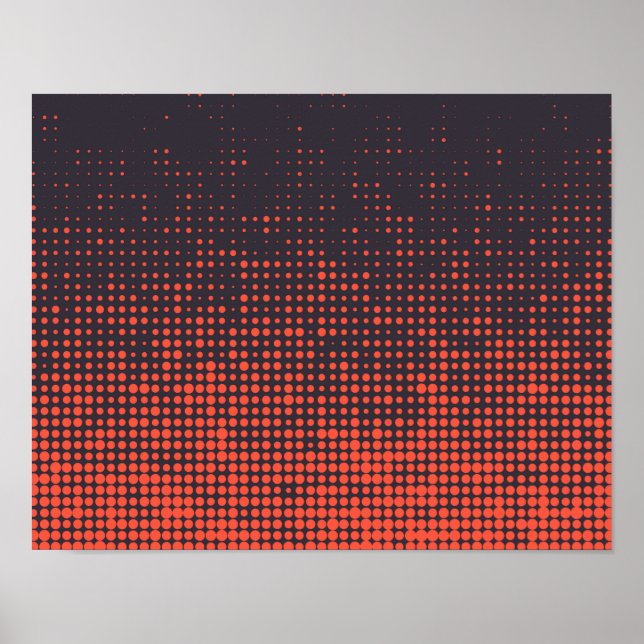 Orange, modern, urban halftone dots pattern design poster (Front)