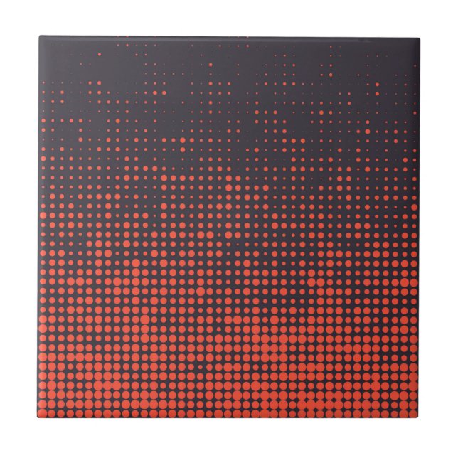 Orange, modern, urban halftone dots pattern design tile (Front)