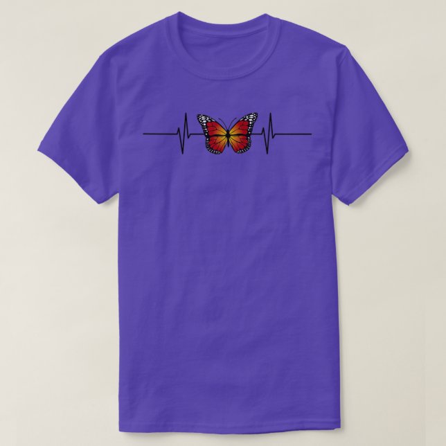 Orange Monarch Butterfly Heartbeat Butterfly in He T-Shirt (Design Front)