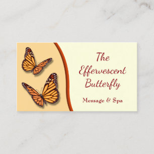 Orange Monarch Butterfly Massage & Spa Business Card