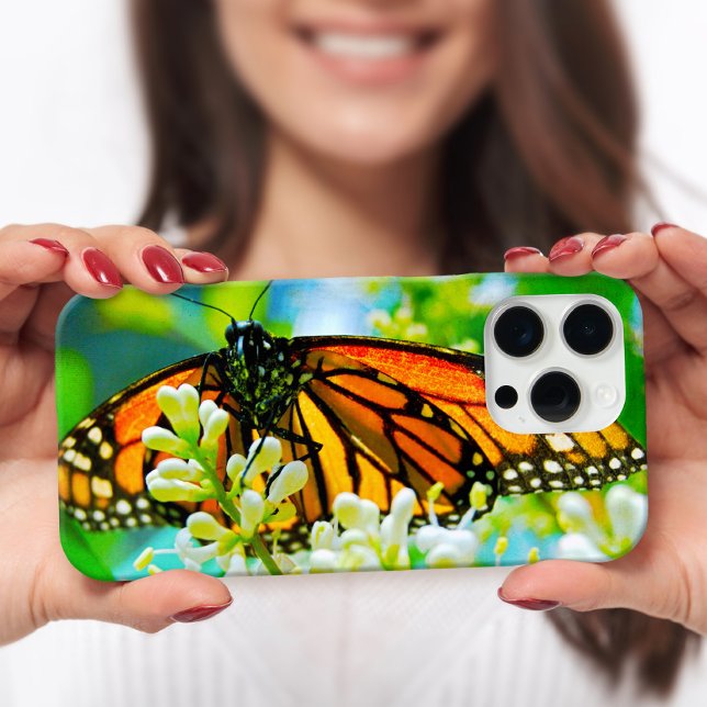 Orange monarch butterfly photo modern bold stylish Case-Mate iPhone case (Creator Uploaded)