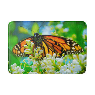 Orange Monarch Butterfly Photo Modern Simple Bold Bath Mat