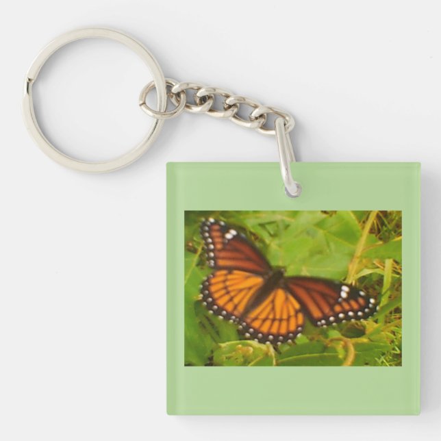 Orange Monarch Key Ring (Front)
