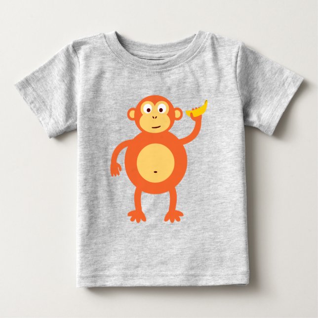 Orange Monkey Baby T-Shirt (Front)