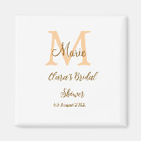 Orange monogram bridal shower add name modern simp