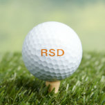 Orange Monogram Initials Personalised  Golf Balls<br><div class="desc">Custom golf balls make great gifts for all occasions.  This design features a monogram-style orange block text.  You can customise the text with any initials or wording of your choice.  #golflover</div>