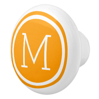 Orange Monogram Personalised Drawer Knob