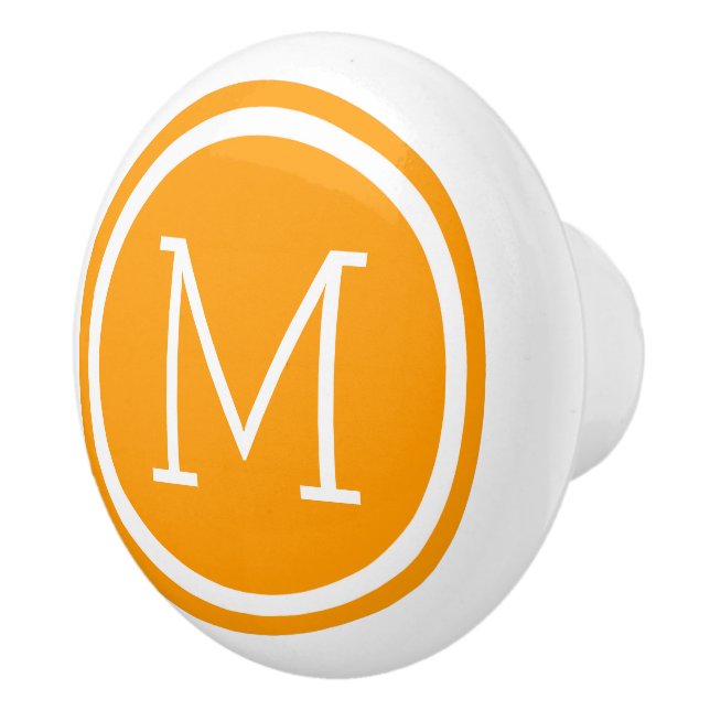 Orange Monogram Personalised Drawer Knob (Right)