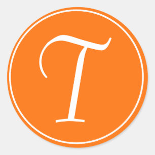 Orange Monogrammed Initial Envelope Seal