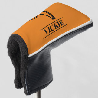 Orange Monogrammed Putter Golf Head Cover