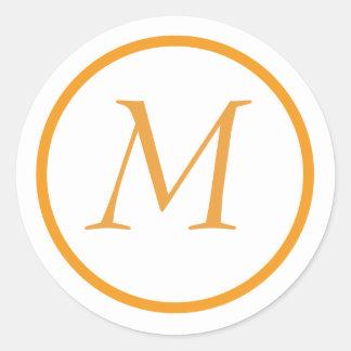 Orange Monogrammed Sticker