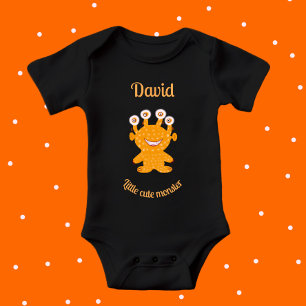 Orange monster baby bodysuit