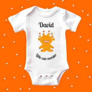 Orange monster baby bodysuit