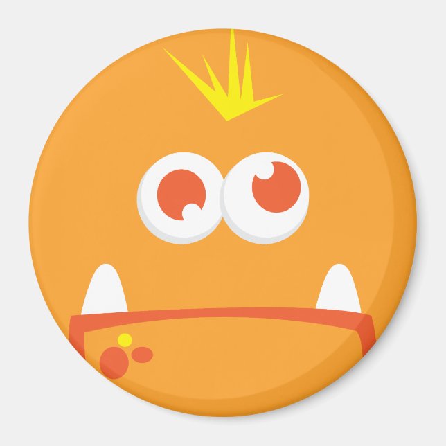 Orange Monster Face Magnet (Front)