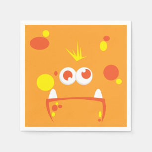 Orange Monster Face Napkins