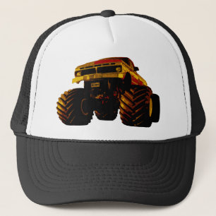 Orange Monster Truck Trucker Hat