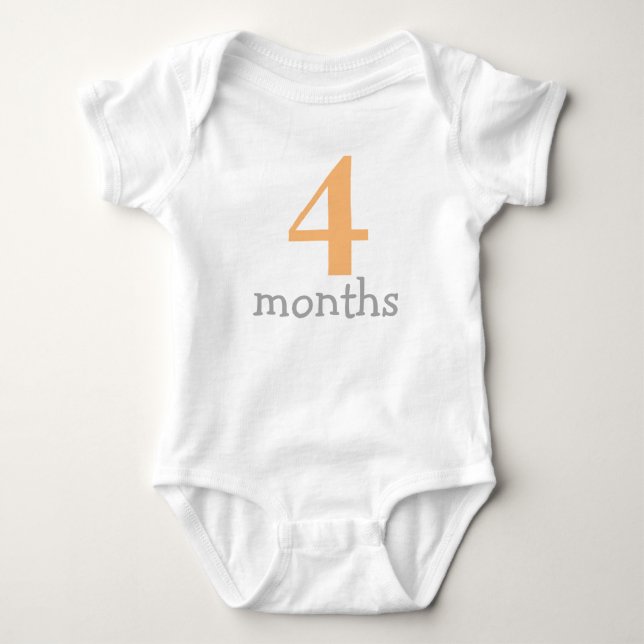 Orange Monthly Baby Bodysuit (Front)