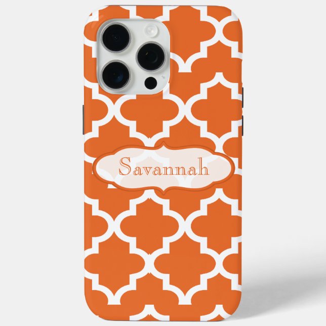 Orange Moroccan Personalised iPhone Case-Mate iPhone Case (Back)